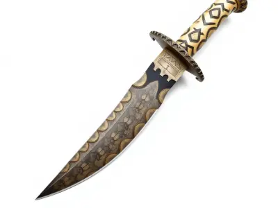 Intricate Ornamental Knife D Model Pack Low-poly 3D model