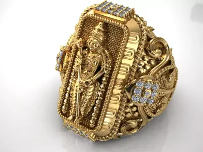 Murugan gents ring  3D print model