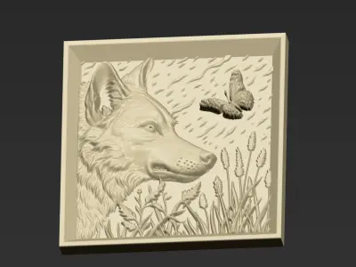 Wolf Head A75 3D print model