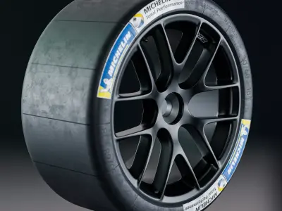 MICHELIN Racing Wheel HighPoly LowPoly 3D model