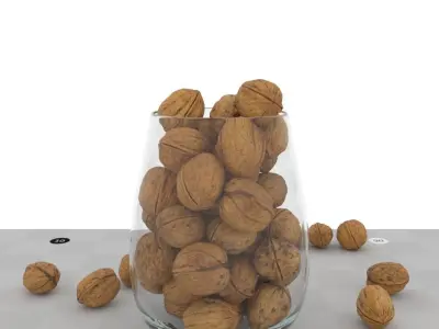 5 walnuts and a decorative vase - Photogrammetry Scan 3D model