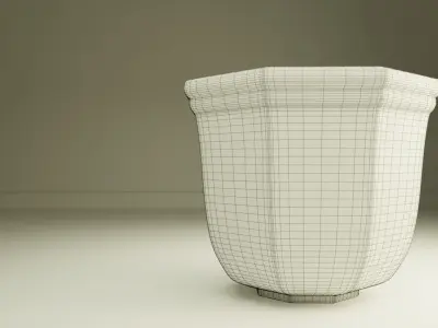 Decorative Porcelain Vase Low-poly 3D model