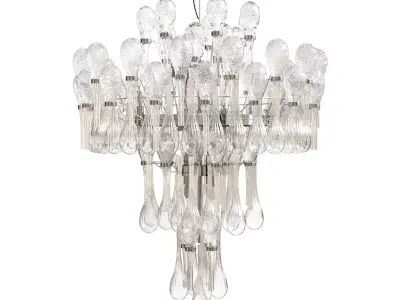Crystal Droplet Chandelier with Layered Glass Design 3D model