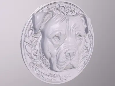 Pit Bull 4 basrelief for 3D printing 3D print model