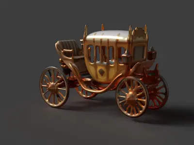 Chinese ancient carriage figure  Low-poly 3D model by aceimagedesign-1 - Low-poly