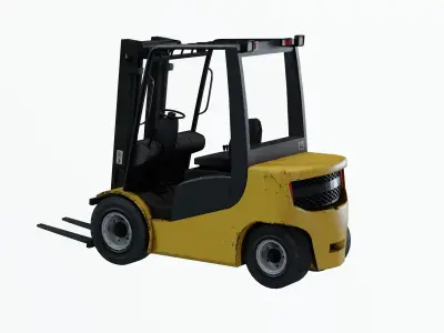 Industrial Frontal Forklift Low Poly Low-poly 3D model