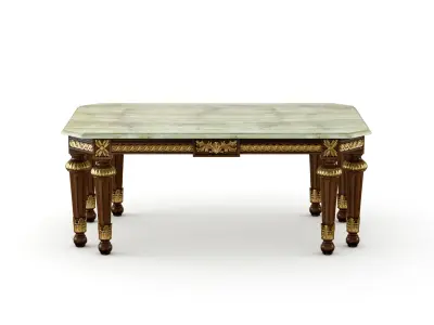 Rectangular coffee table with Green Onyx top by Modenese Luxury 3D model