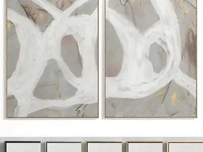 Plaster Two Photo Frame 87 Low-poly 3D model
