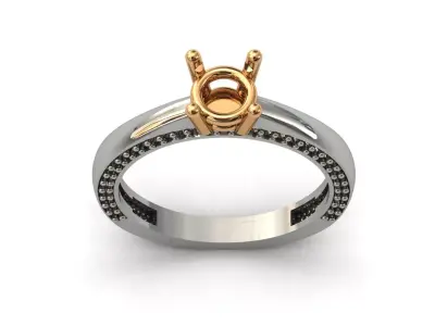 Solitaire Engagement Ring Diamond Women Ring Stone 3D print STL 3D print model