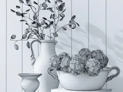 Pottery Barn  HUDSON CERAMICS - RED 3D model