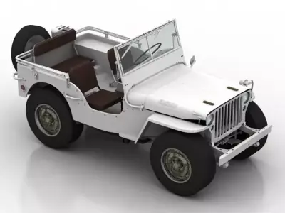  Car 1945 Willys Jeep Low-poly 3D model