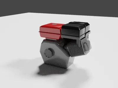 Low Poly Engine bike pump Low-poly 3D model