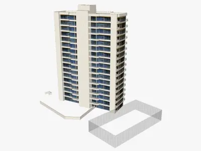 Norfolk Luxury Beachfront Apartments Low-poly 3D model