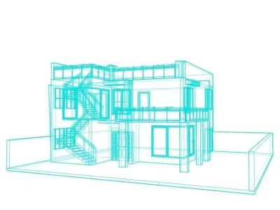 3d house modern with car 3D model