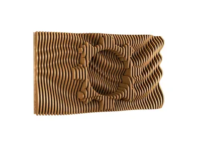 Parametric Wavy Wooden Wall Decor 22 - wood cutting machines 3D model