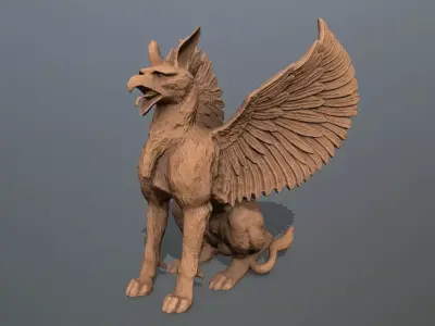 Statue Creature Low-poly 3D model