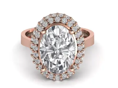 STL 3DM Print Ready Women Diamond Ring Lightweight Printable  3D print model 32