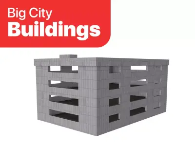 Big City Buildings - Parking Lot 002 3D model