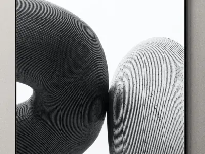 Plaster two square photo frames 30 Low-poly 3D model