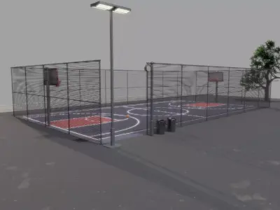 Basketball court Low-poly 3D model buy