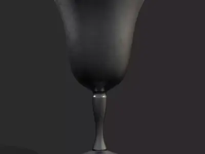 Fluted Pewter Cup Low-poly 3D model