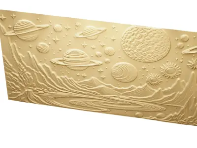 modern panel wall decor set relief stl mural CNC 166 3D model