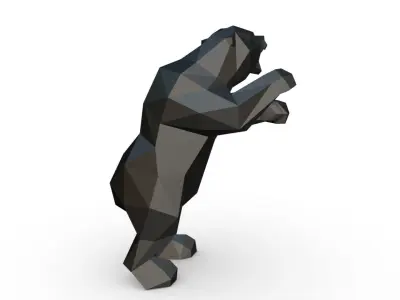bear low poly 3D print model
