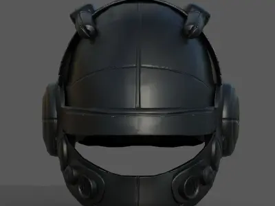 Helmet scifi fantasy futuristic military combat  Low-poly 3D model