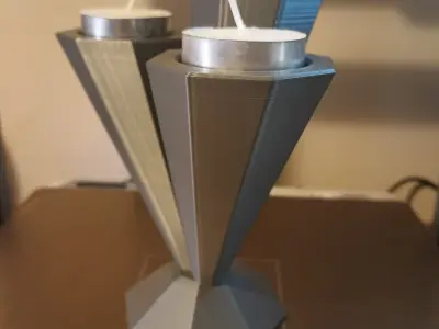 3D Printable 3 Arms Tealight Holder STL Model 3D print model