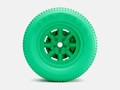 15x10 Minilite Wheel Goodyear Blue Streak 800 Tire 3D print model