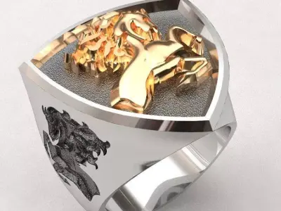Rearing horse ring 3D print model
