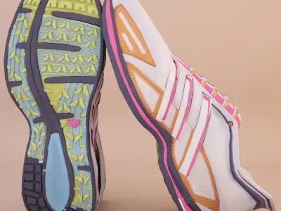 Soft Leather Running Shoes Low-poly 3D model