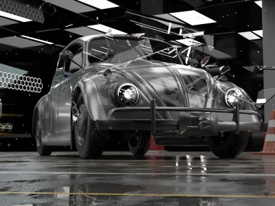 Volkswagen Beetle  Low-poly 3D model