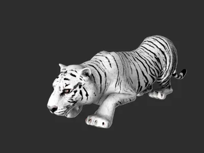 White Tiger with animation Low-poly 3D model