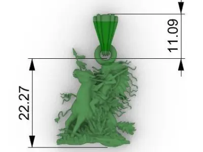 Native American and his Appaloosa horse Racing the Wind Jewelry 3D print model