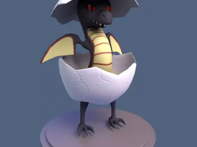 Dragon Baby Hatchlings Low-poly 3D model
