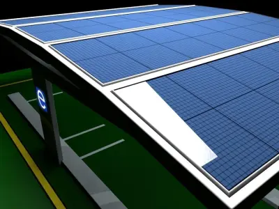 Electric Vehicle Car Charging Station without Charging Units 2 3D model