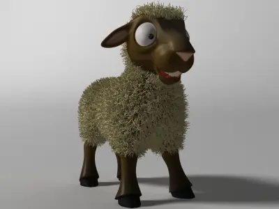 Cartoon Sheep Rigged Low-poly 3D model