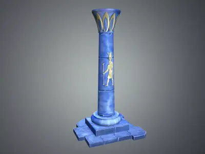 Low Poly Egypt Pillar Low-poly 3D model
