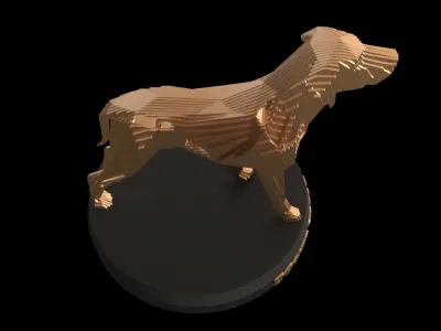 Parametric V Boxer Great Dane Low-poly 3D model