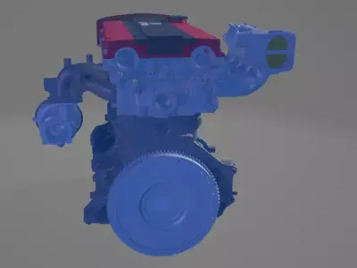 3D Printable Decorative Turbocharged Inline -4 Engine  3D print model