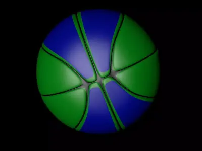 Basketball Green and Blue 3D model
