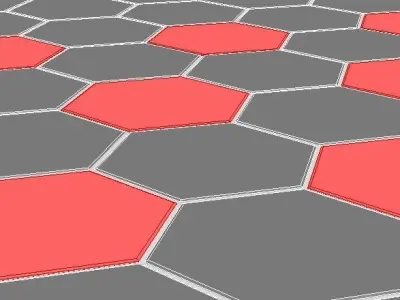 Futuristic Sci-Fi Hexagonal Tiles Floor Low-poly 3D model