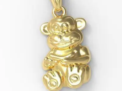 Monkey pendant 3D print model