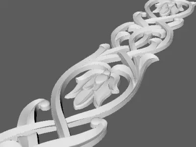 Central decor ornament for furniture 3D model 202