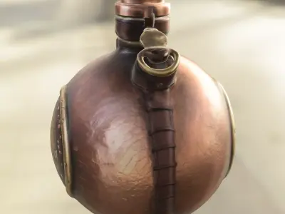 Pirate Skull Flask Low-poly 3D model