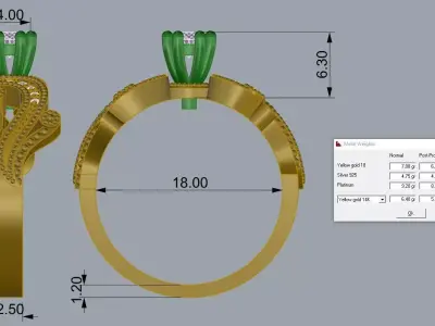 Elegant Diamond Ring Brand Gold 3D print model