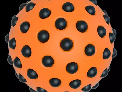 sphereknot orange ball with dots 3D print model