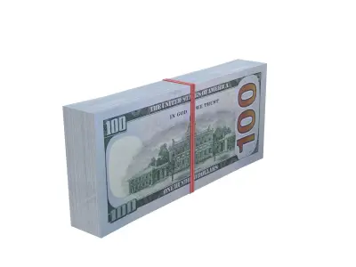 United States Dollars Stack Low-poly 3D model