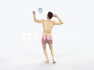 Virtue 04I Beach Serving Sports Man Low-poly 3D model